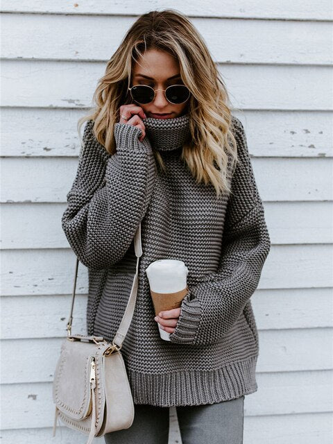Women's knit turtleneck sweater